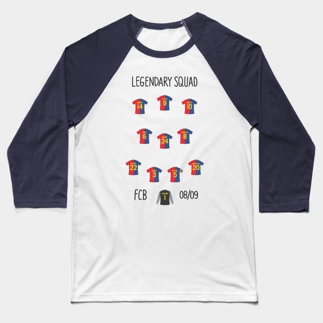 FC Barcelona squad 08/09 Baseball T-Shirt by dhaniboi